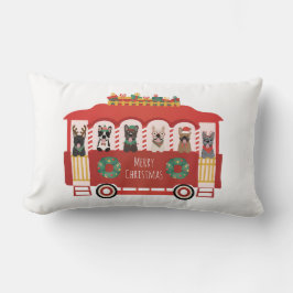 Almofada Lombar Feliz Natal Francês Bulldog Foliday Trolly