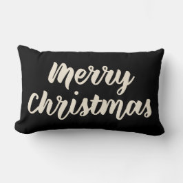 Almofada Lombar Feliz Natal Moderno Russo Simples - Script Preto