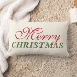 Almofada Lombar Feliz Natal Rustic Red e Green Holiday