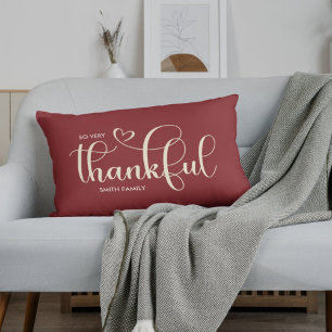 Almofada Lombar Feliz outono personalizado da Burgundy