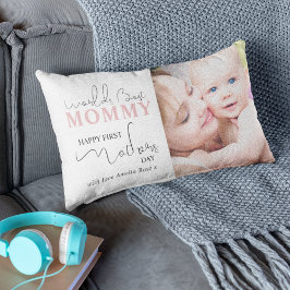 Almofada Lombar Feliz Primeiro Dia das Mães | Travesseiro Lumbar d