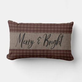 Almofada Lombar Feliz Primitiva de Natal Burgundy