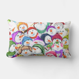 Almofada Lombar Feliz Snowmans Feliz Festa de Natal Desenho Divert