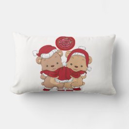 Almofada Lombar Feliz Travesseiro decorativo de Xadrez de Natal