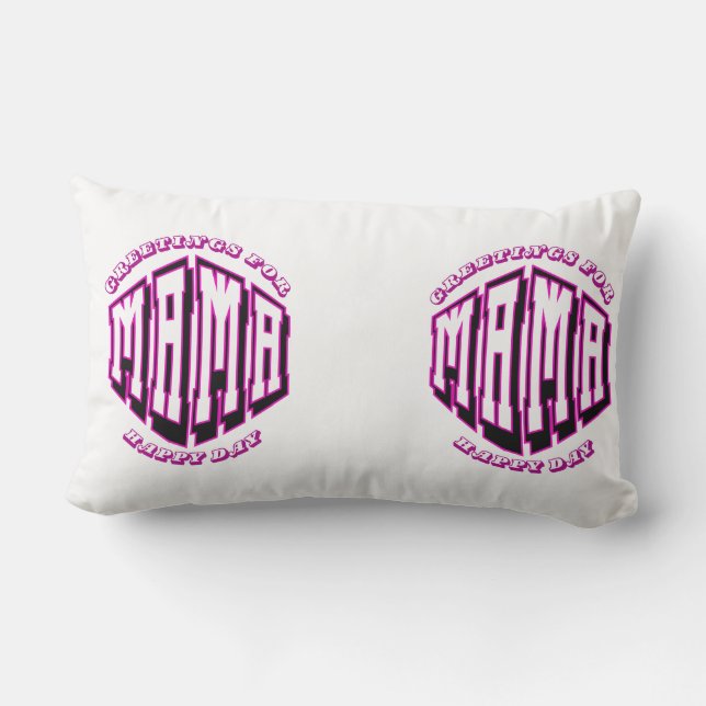 Almofada Lombar Feliz Travesseiro decorativo do Dia da Mãe - Sauda (Verso)