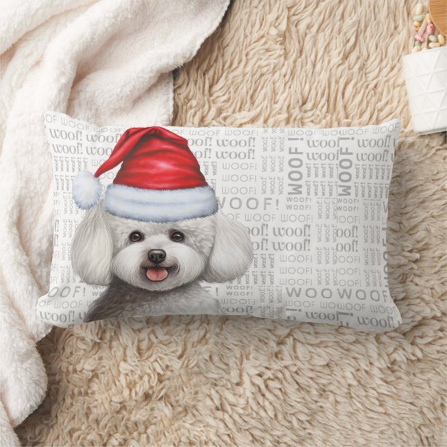 Almofada Lombar Feriado de Cão Fúria de Natal Bichon (Cobertor)