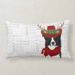 Almofada Lombar Feriado de Collie na Fronteira de Natal ao Longo d