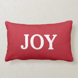 Almofada Lombar Feriado de script JOY personalizado de burlap verm