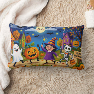Almofada Lombar Festa de Halloween - Ilustração Fofa & Crianças Pr