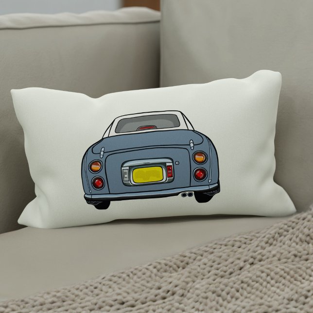 Almofada Lombar Figuras Lapis Cinza Figaro Car Xadrez Silhouette (A fun lapis figgy lumbar pillow for your car or home. You can easily change the background colour)