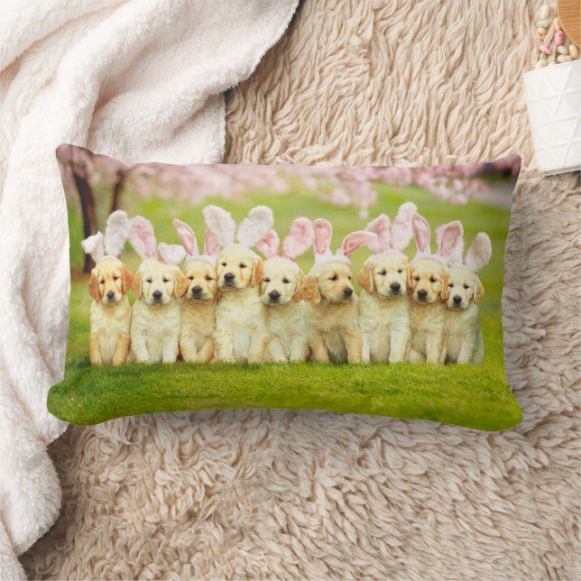 Almofada Lombar Fila de Coelhinhos Cachorrinhos (Cobertor)