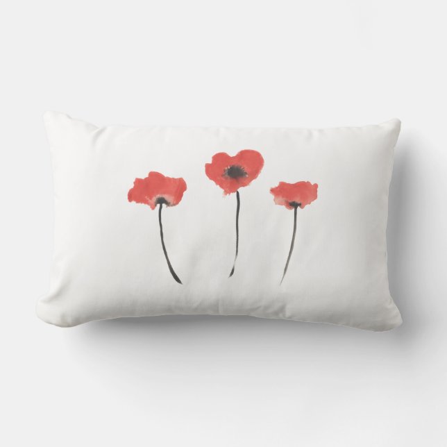 Almofada Lombar Fileira do design original da pintura da aguarela (Frente)