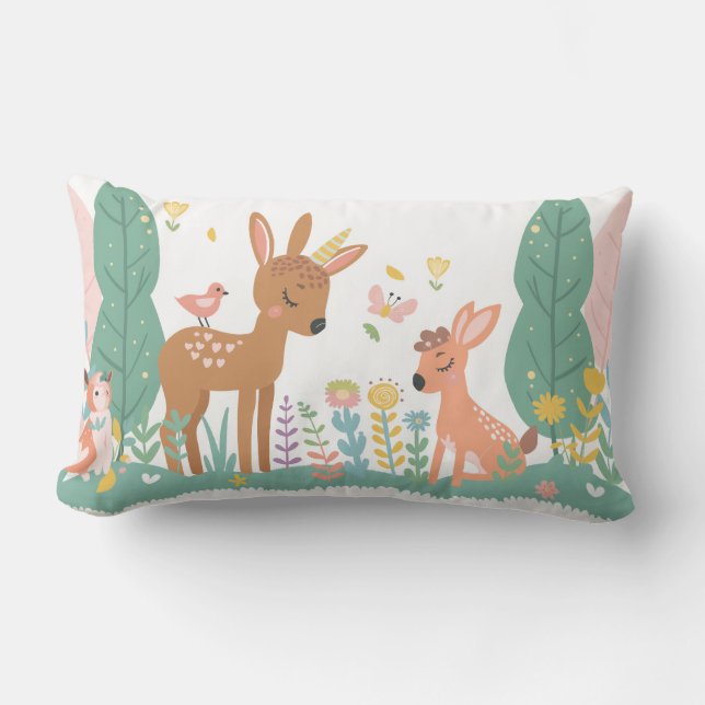 Almofada Lombar Filhotes sonolentos com flores (Frente)