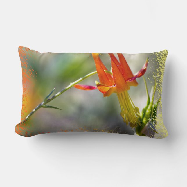 Almofada Lombar Fim de Chamada de Columbine Crimson (Frente)