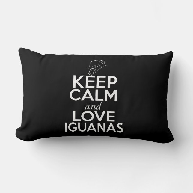 Almofada Lombar Fique calmo e ame Iguanas (Frente)