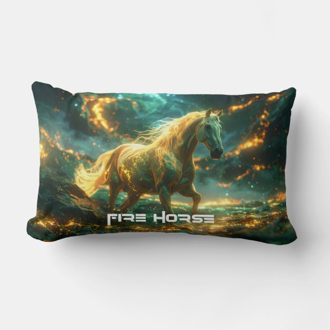 ALMOFADA LOMBAR FIRE HORSE - CHINESE ZODIAC -  (Frente)