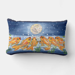 Almofada Lombar Fish Goldfish Moon Night Time Designer Travesseiro