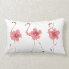 Almofada Lombar Flamingo e Hibiscus