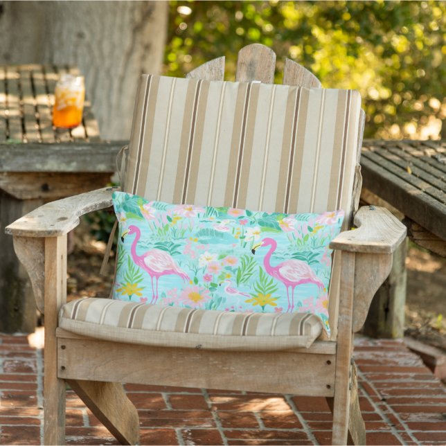 Almofada Lombar Flamingo Elegante | Piscina e Pátio (Cadeira)