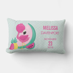 Almofada Lombar Flamingo Rosa com Nascimento Fresco de Frutas