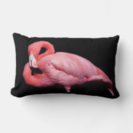 Almofada Lombar Flamingo rosa em preto