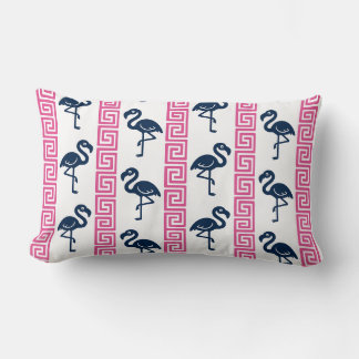 Almofada Lombar Flamingo Tropical - Grego Key Rosa Quente e Rosa