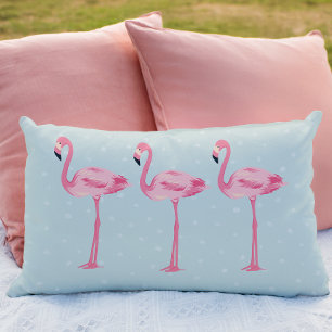 Almofada Lombar Flamingos Brilhantes, Retrópicos e Simples