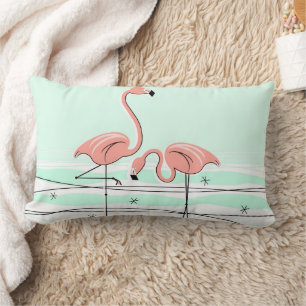 Almofada Lombar Flamingos Pair Aqua Coral retorna lombar