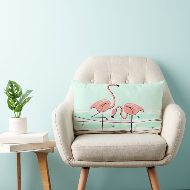 Almofada Lombar Flamingos Pair Aqua Lumbar (Cadeira)