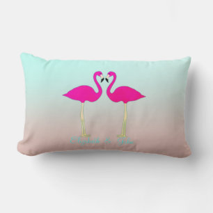 Almofada Lombar Flamingos Rosa Adoráveis, Personalizados Pelo Amor