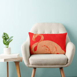 Almofada Lombar Flamingos Vermelho Quente