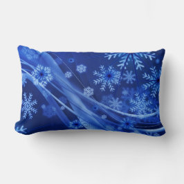 Almofada Lombar Flocos de neve azuis
