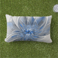 Flor de Arte Fracionada com Cinza Azul abstrato