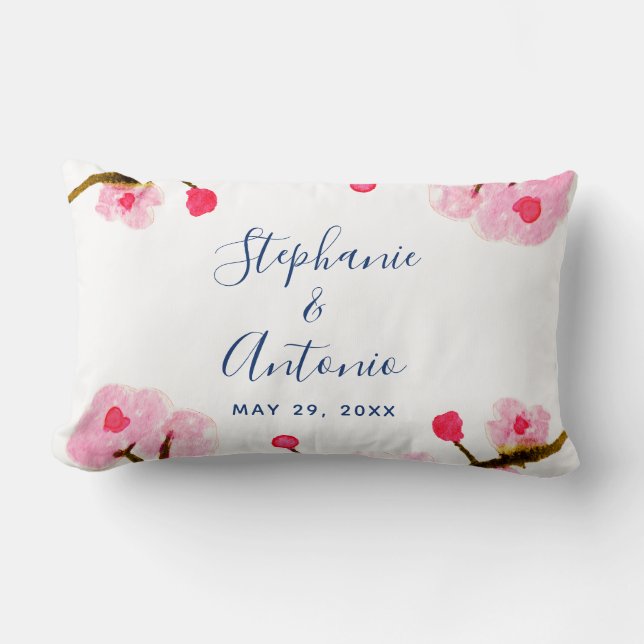 Almofada Lombar Flor de Cerejeira Rosa Brilhante (Frente)