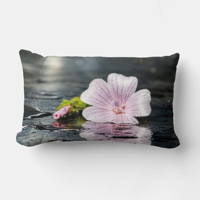Almofada Lombar Flor Delicada Cor-de-Rosa  (Frente)