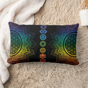 Almofada Lombar Flor do travesseiro da mandala Chakra da vida