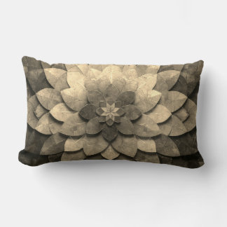 Almofada Lombar Flor Texturizada com Mandala, Ouro antigo