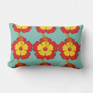 Almofada Lombar Flor Tropical de Red Hibiscus