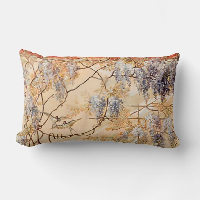 Almofada Lombar Floral com pássaros (Frente)