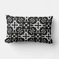 Floral do Gráfico de Damasco Preto e Branco Modern