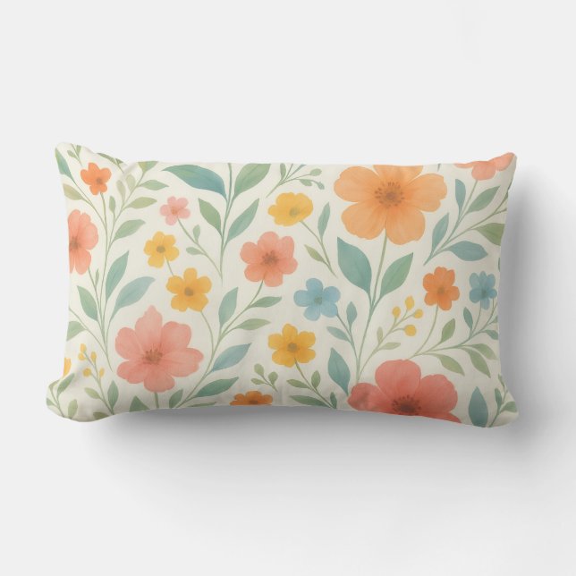 Almofada Lombar Floral Elegance Pillow – Lovely Floral (Frente)