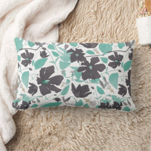 Almofada Lombar Floral elegante chique em cores da hortelã do