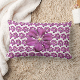 Almofada Lombar floral floral de flores roxas vibrantes