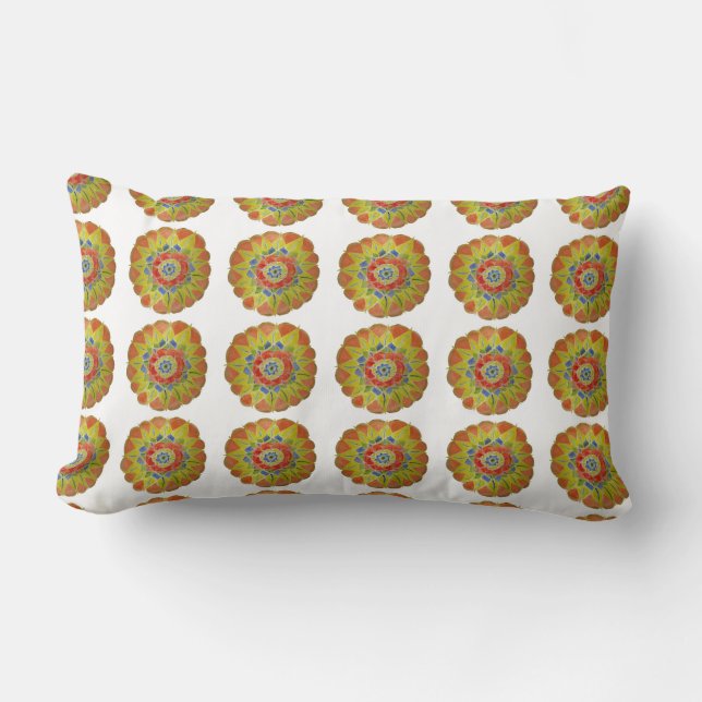 Almofada Lombar Floral Mandala, Cushion pintado (Frente)