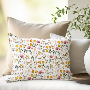 Almofada Lombar Floral Watercolor Wildflower