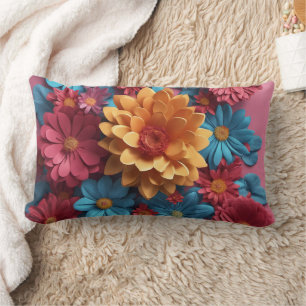 Almofada Lombar Flores 3D -