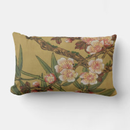 Almofada Lombar Flores Asiáticas Japonesas de Cerejeira Vintage