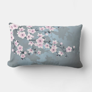 Almofada Lombar Flores de Cerejeira Pó Rosa Azul