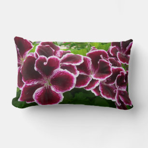 Almofada Lombar Flores de Gerânio Real Elegantes Florais Marrons