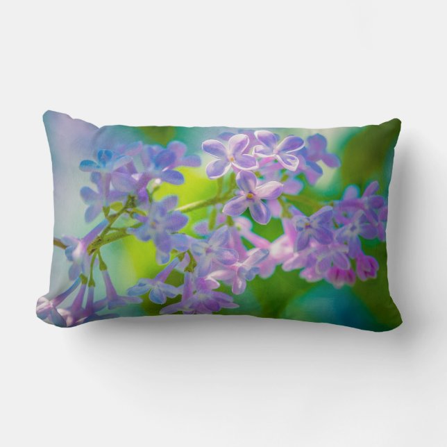 Almofada Lombar Flores de Lilás Roxo (Frente)